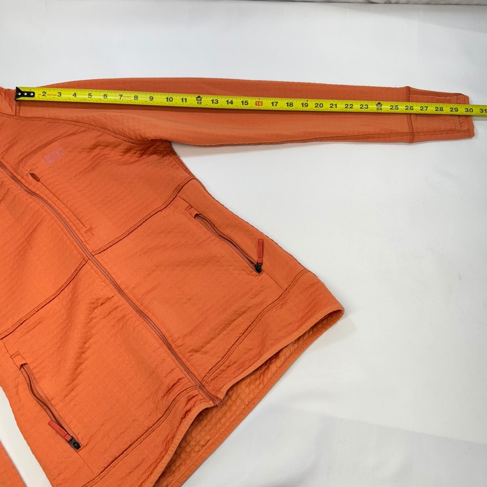 REI Lightweight Polartec Power Grid Jacket Orange Full Zip Womens Small Gorpcore - Picture 11 of 15